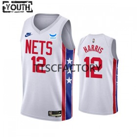 Camiseta Niños NBA Brooklyn Nets Joe Harris 12 Nike 2022-23 Classic Edition Blanco Swingman